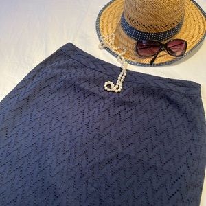 Banana Republic Pencil Eyelet Skirt in Navy Size 4